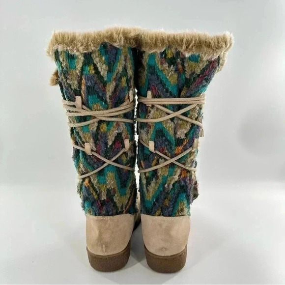 Sam Edelman boots size 9 multicolored wool suede knee high bohemian boho tribal - Picture 5 of 14